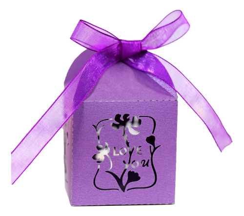 Caja De Caramelos Love You Pearl De Papel Con Corte Hueco Pa