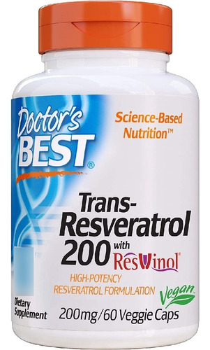 Trans-resveratrol 200 Mg Doctor's Best 60 Capsulas