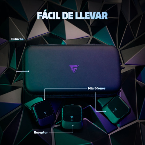 Micrófono de Solapa Inalámbrico Game Factor MCL650 Kit con 2 Micrófonos Receptor 50m Alcance 8h Batería Calidad Profesional 30Hz-20kHz Ideal para Podcasts Streaming y Entrevistas