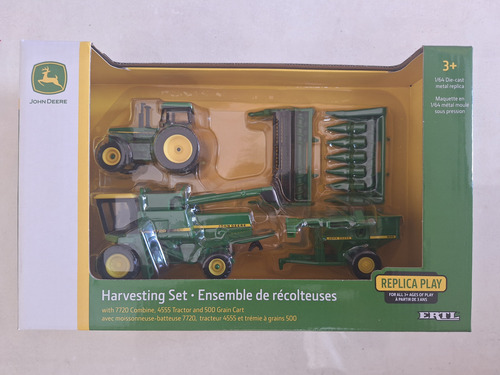 Colheitadeira 7720 E Trator 4555 Com Bazuca 1/64 Verde-escuro