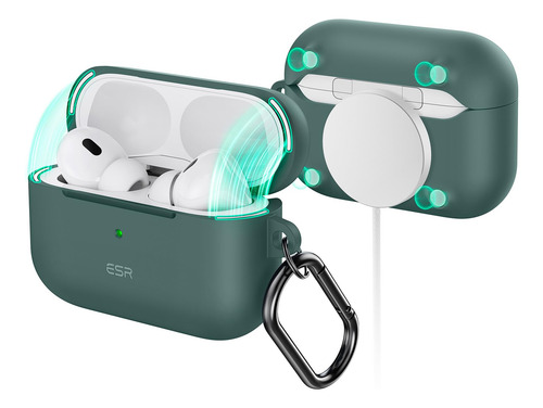 Capa Esr Para AirPods Pro De 2ª Geração Com Verde Magsafe