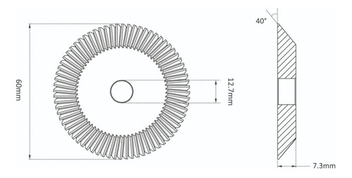 Imagen 2 de 7 de Fresa Copiadora Llaves 60x7,3x12,7 40° Tungsteno Raise P-986