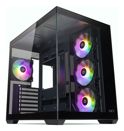 Gabinete Tecware Vxr Evo Doble Camara Atx 4 Coolers Argb Mid Negro