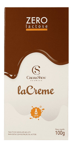 Tablete Lacreme Zero Lactose 100g Cacau Show