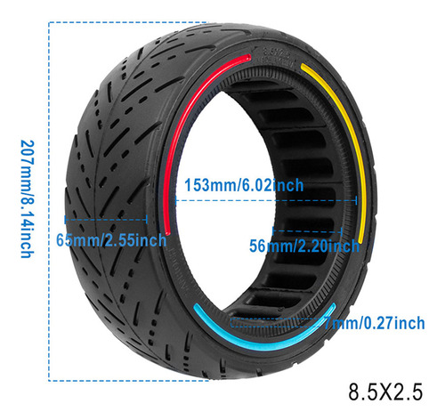 Scooter Eléctrico De 8.5 X 2.5 Pulgadas Con Neumático Macizo