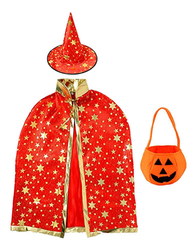 Conjunto De Disfraz De Halloween Para Niños Con Capa De