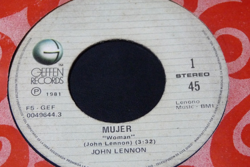 Jch- John Lennon Woman Mujer 45 Rpm Rock