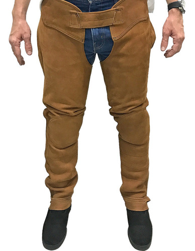 Imagem 1 de 6 de Calça Couro Nobuck Vaquejada Vaqueiro Profissional Completa