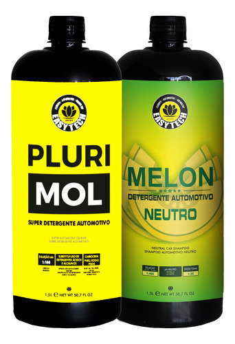 Shampoo Melon + Produto Pré Lavagem Pluri Mol 1,5l Easytech