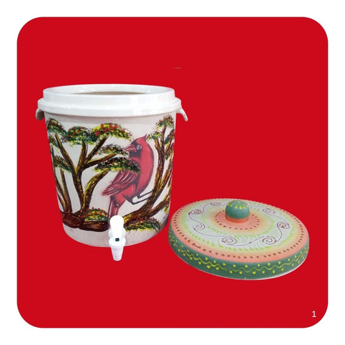 Imagen 3 de 3 de Dispensador De Agua Con Tapa Engobe 10 Litros 30x26 Cm M1