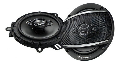 Parlante tipo cuadraxial Pioneer TS-A1687S para auto/camioneta color negro de 4Ω 6.496" x 6.496" x 6.5 " x 2 unidades