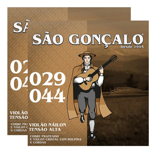 Kit 2 Encordoamentos Violão Nylon Pesada 029 São Gonçalo