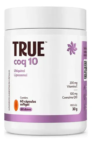 Coenzima Q10 True Source Vitaminas e Minerais True Coq10 Ubiquinol Lipossomal em cápsula Sem sabor de 60 un