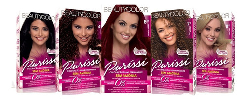  Puríssi Beauty Color Tinta De Cabelo Sem Amônia Todas Cores Tom 8.0 Louro Claro