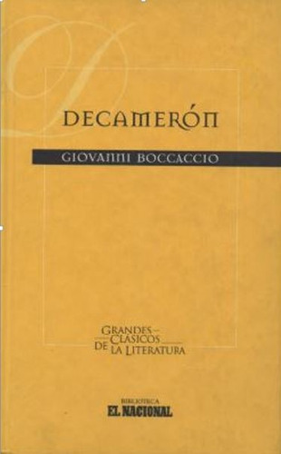 El Decameron. Giovanni Boccaccio