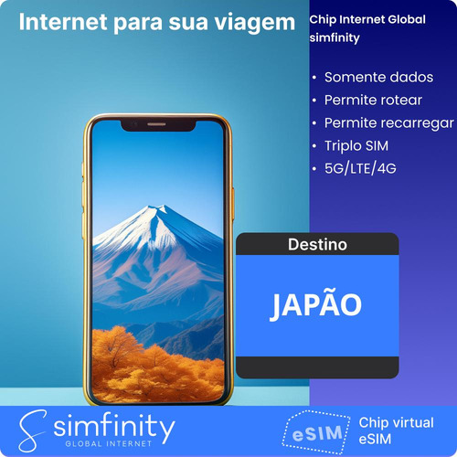 Chip Internacional Japão - 5gb - 15 Dias Triplo Sim