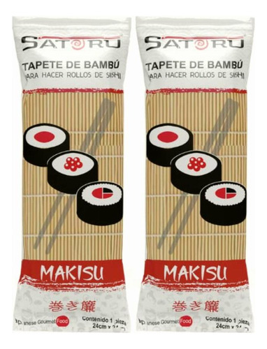 2 Pack De Tapete De Bambú Para Hacer Sushi Makisu Utensilio