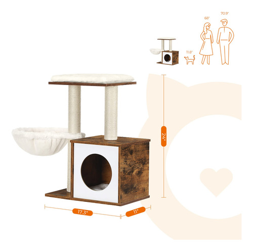 Torre Moderna Para Gatos Pequeños Con Rascadores Y Cojines