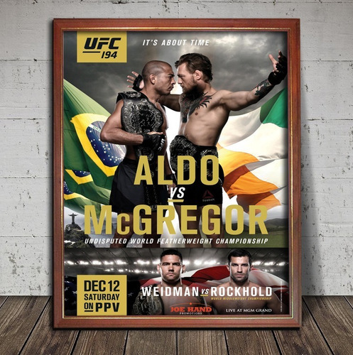 Ufc Aldo Vs Mcgregor Poster En Cuadro Para Colgar