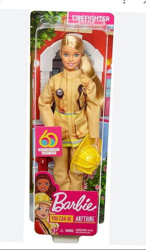 Barbie Bombero You Can Be Anything Muñeca 60aniv Mattel (Usado)
