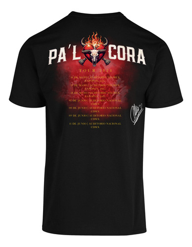 Playeras Christian Nodal Pa´l Cora Tour 2024 Frente Y Esp