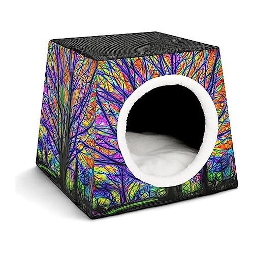 Art Magic Colorful Tree Capsule Pet Waterloo Foldable Dog Ca