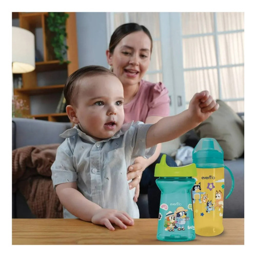Evenflo Bluey Set Entrenador Infantil 2 Vasos + 2 Tazas Azul Bluey