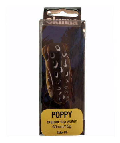 Señuelo Rana Okuma Poppy 6cm 15 Gramos Marrón Con Negro Febo