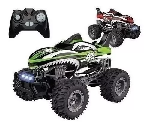 Auto Radio Control Recargable Monster Tiburon Luz