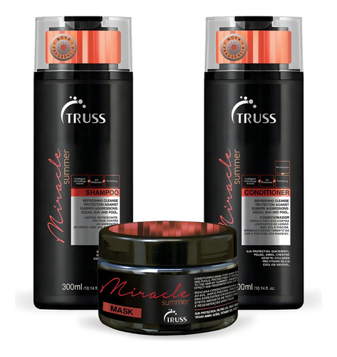 Kit Truss Miracle Summer Shampoo Condicionador Mask 180g