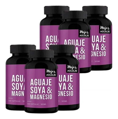 Aguaje, Soya & Magnesio Mujer 100 Cápsulas 500 Mg 06 Frascos