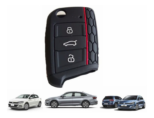 Funda Protector Llavero Silicona Llave Navaja Para Vw Golf Mk7 Diseño Gti