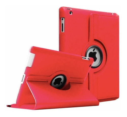 Capa Case Giratória 360° Couro iPad 2 3 4 Vermelha