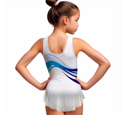 Kit 17pç Collant Ginástica Artística Personalizado Com Saia