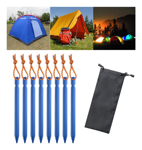 Anclas Para Carpa, Estacas De Aleación De Aluminio Azul