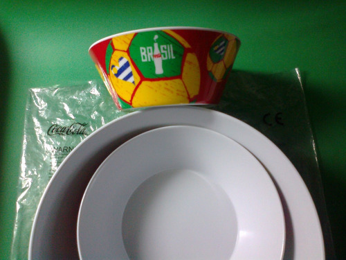 Coleccionable Coca Cola,3 Bowls, Copa Mundial Brasil 2014