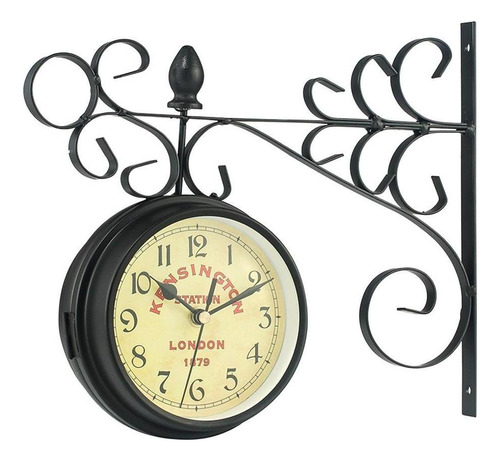 Nuevo Reloj De Pared Vintage De Metal De Dos Caras Para Esta