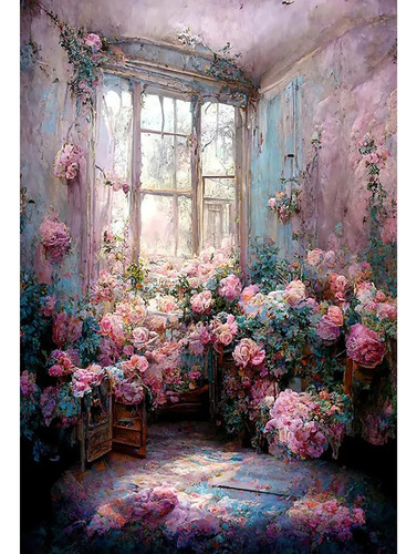 ; Fondo De Fotografía De Jardín Con Pintura Al Óleo Vintage