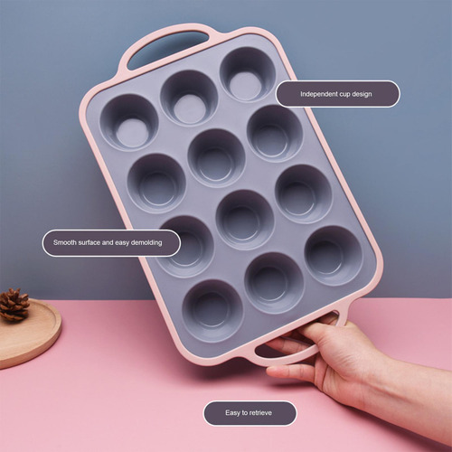 Kyl1 Bandeja Para Hornear Muffins Silicona Moldes Muffins