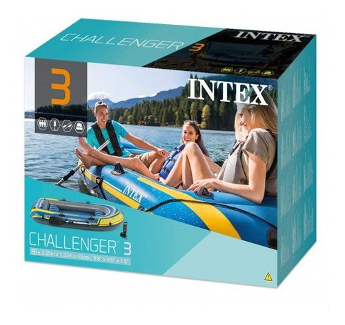 Imagen 8 de 9 de Bote Gomón Inflable Intex 68370 Challenger 3 Personas Set