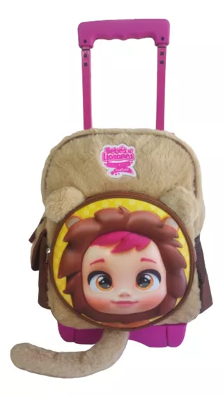 Mochila Bebes Llorones Leoncita Para Kinder Con Carro Ruz