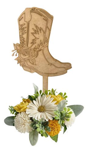 Centro De Mesa Bota Vaquera Cumpleaños Xv Años 25 Pz Natural