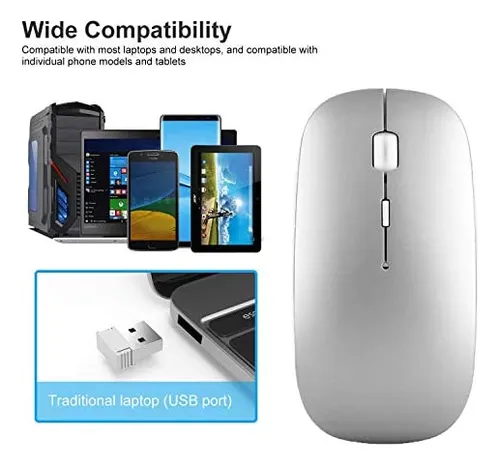 Mouse Inalámbrico Shuguotu, 2.4g Slim Mute Silent Click Mous