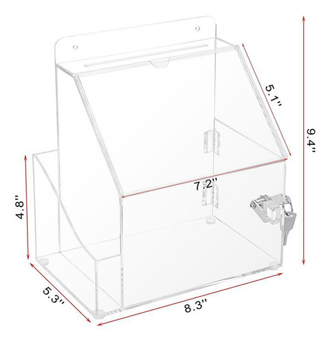 Cadera De Recolección Box De Donación Acrílico Con Caja