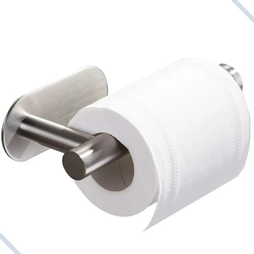 Porta Papel Higiênico Inox Adesivo 3M ViMad Parede Prateado