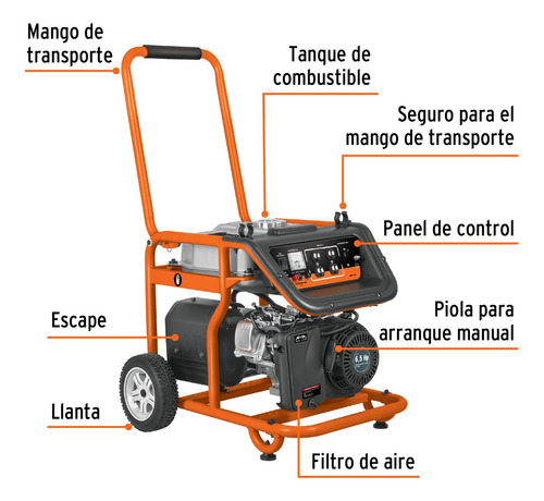 Generador Portatil A Gasolina 2.5kw Truper Original 6.5hp