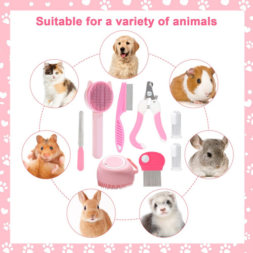 Kit De Aseo Automático Para Gatos Cepillos Y Cortaúñas