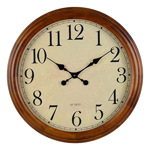 Reloj De Pared Decorativo Silencioso De Madera De 24.0 in .