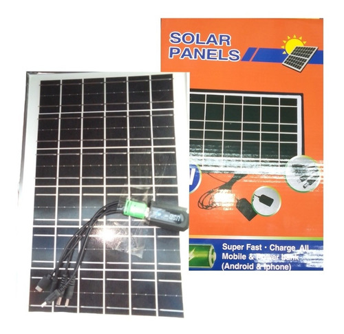 Panel Solar Cargador 10w Con Regulador Celulares Powerbank 