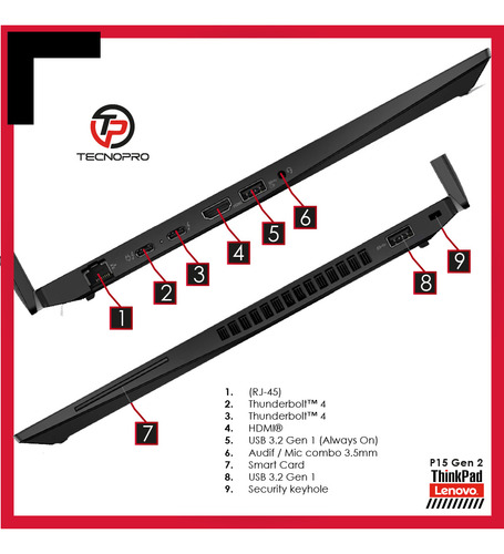 Lenovo Thinkpad P15 Core I7 32 Gb Ram - 1 Tb Ssd + Rtx 8 Gb